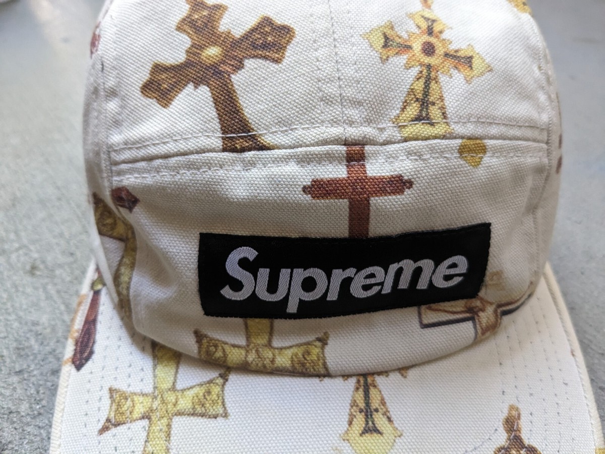 SUPREME Crosses Camp Cap Hat SS13 White 5 Panel Bogo Box Logo