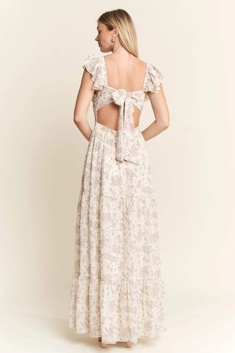 Jade By Jane Plus Floral Ruffle Strap Tiered Maxi Tank Dress in Ivory Multi - Picture 21 of 25