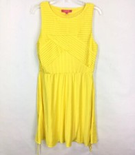 Catherine Maladrino Yellow Summer Dress Molly Knit EASTER Sz Medium MSRP $98 A24