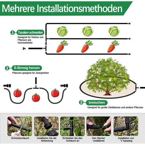 Tropfschlauch Perlschlauch Gartenschlauch Bewässerungsschlauch 1/2" 3 Längen - Bild 20 von 33