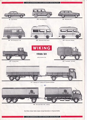 WIKING 1980 / 81: Prospekt 6 Seiten, A4 über 115 Abbildungen, modern + klassik