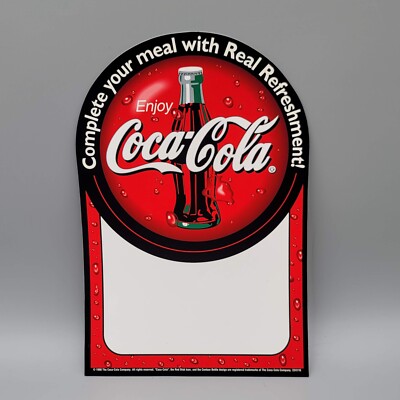 Vintage Coca Cola STICKER Sign Pizza Restaurant Menu Advertising