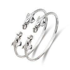 Elephant .925 Sterling Silver West Indian Baby Bangles 5" MADE IN USA