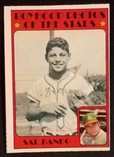1972 Topps #348 Sal Bando Boyhood Photos of the Stars EX-MINT (miscut ERROR)