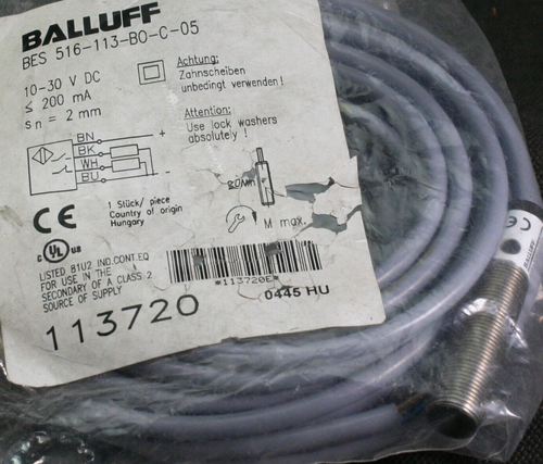 One (1) Balluff BES015Y Inductive Proximity Sensor BES 516-113-BO-C-05 NEW - Picture 4 of 7