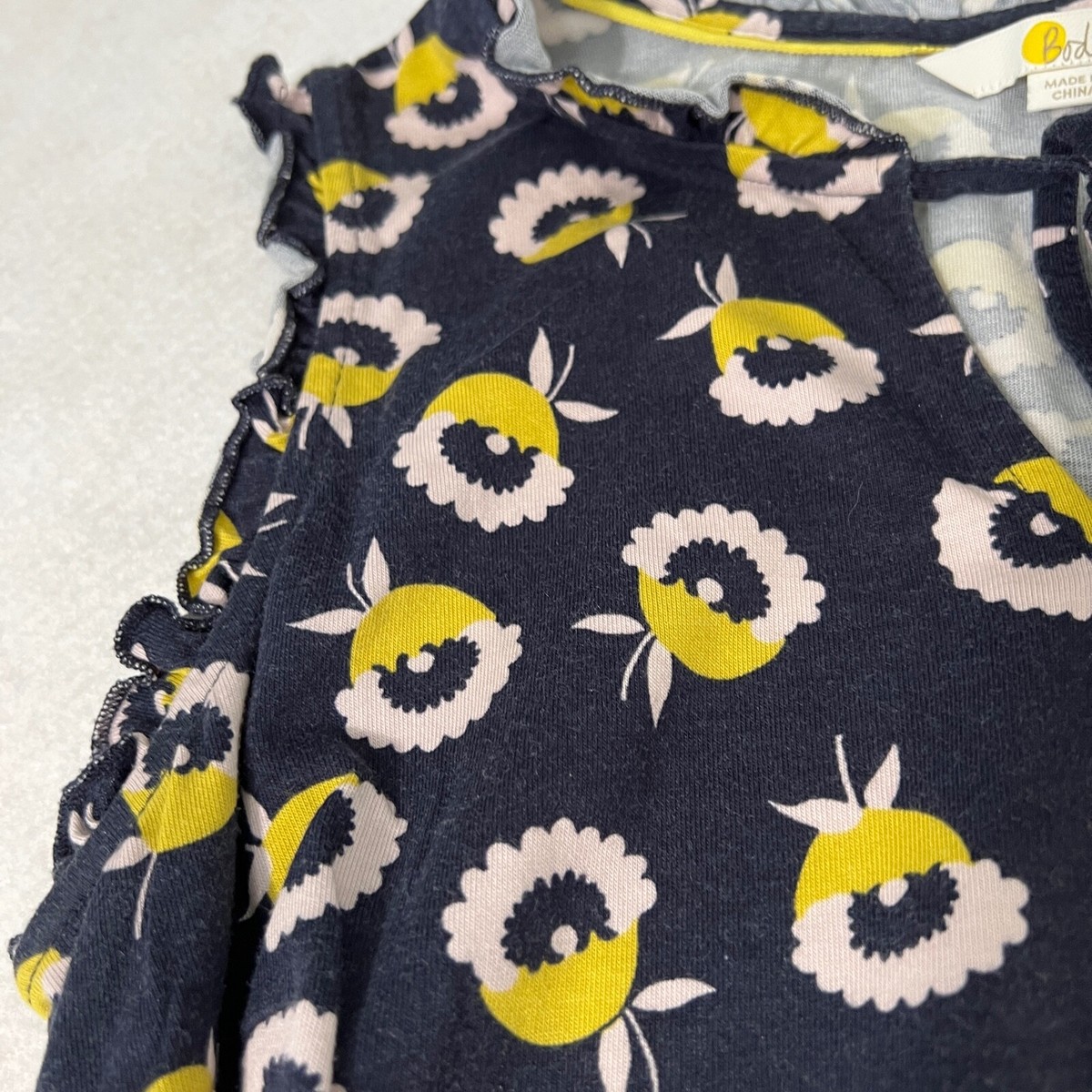 Boden Women's Dress Size 6R Lois Jersey Midi Ruffle Sundress Belted Navy  Print | eBay