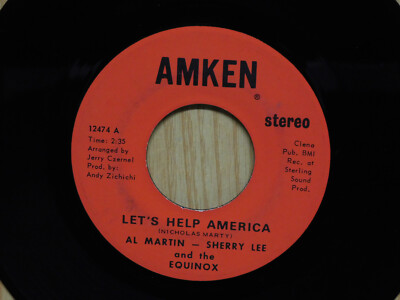 Al Martin Michigan Teen Rock Doo Wop 45 Lets Help America bw Max Sax on Amken