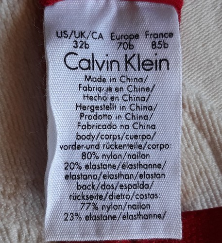 Calvin Klein Red Contour Lace Bra Size 32B / 10B - Picture 6 of 8