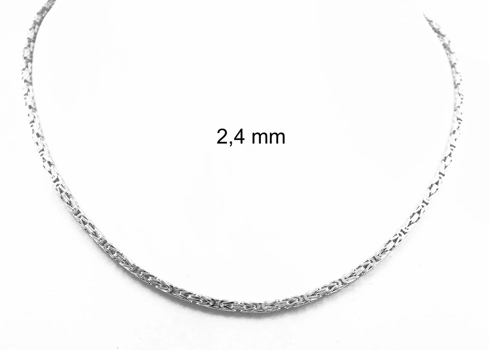 Collana Bizantina placcata argento uomo donna gioielli regalo catena catenina - Immagine 2 di 4