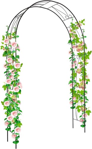 Garden Arch Steel Arbor Arbour Trellis Archway for Garden Lawn Backyard Patio