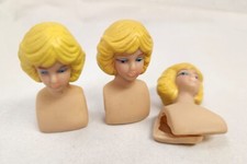 Vtg Lot of 3 Fibre Craft Blonde hair Doll Heads 2" Doll Making Crafts
