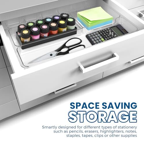 Desk Drawer Organizer Tray with 9 Storage Compartments - For Home and Office - Picture 7 of 8