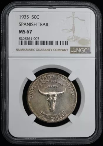 SPANISH TRAIL 1935 Silver Commemorative 50C NGC MS67