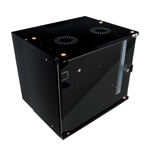 4HE 19" Wandgehäuse Netzwerkschrank Serverschrank Schrank 4U schwarz Tiefe 600mm - Bild 4 von 9