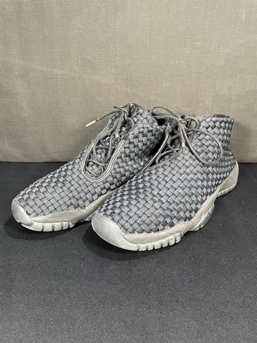 NIKE AIR JORDAN BLACK WOVEN MESH "FUTURE" USED TRAINERS 656504-001 SIZE 5 UK - Picture 2 of 9
