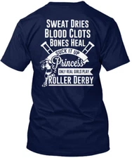 Real Girl Play Roller Derby T-Shirt Made in the USA Size S to 5XL