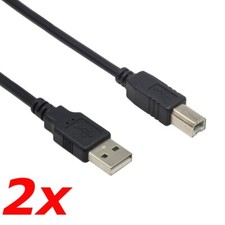 2 Pack - 3ft USB 2.0 A Male to USB B Male Printer Scanner Cable Cord for HP Dell