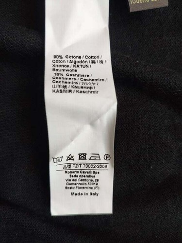 Roberto Cavalli cardigan Made in Italy Cotton&Cashmere Embroidered Logo - Picture 11 of 17