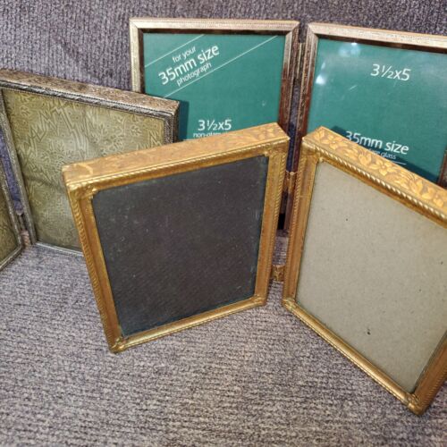 Lot of Antique Vintage Small Metal Frames Gold & Silver-tone Photo Display Art - Photo 1 sur 22