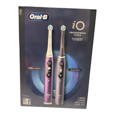 Oral-B iO SERIES 7 PROFESSIONAL CLEAN ELECTRIC TOOTHBRUSH 2 PK + 2 EXTRA BRUSHES