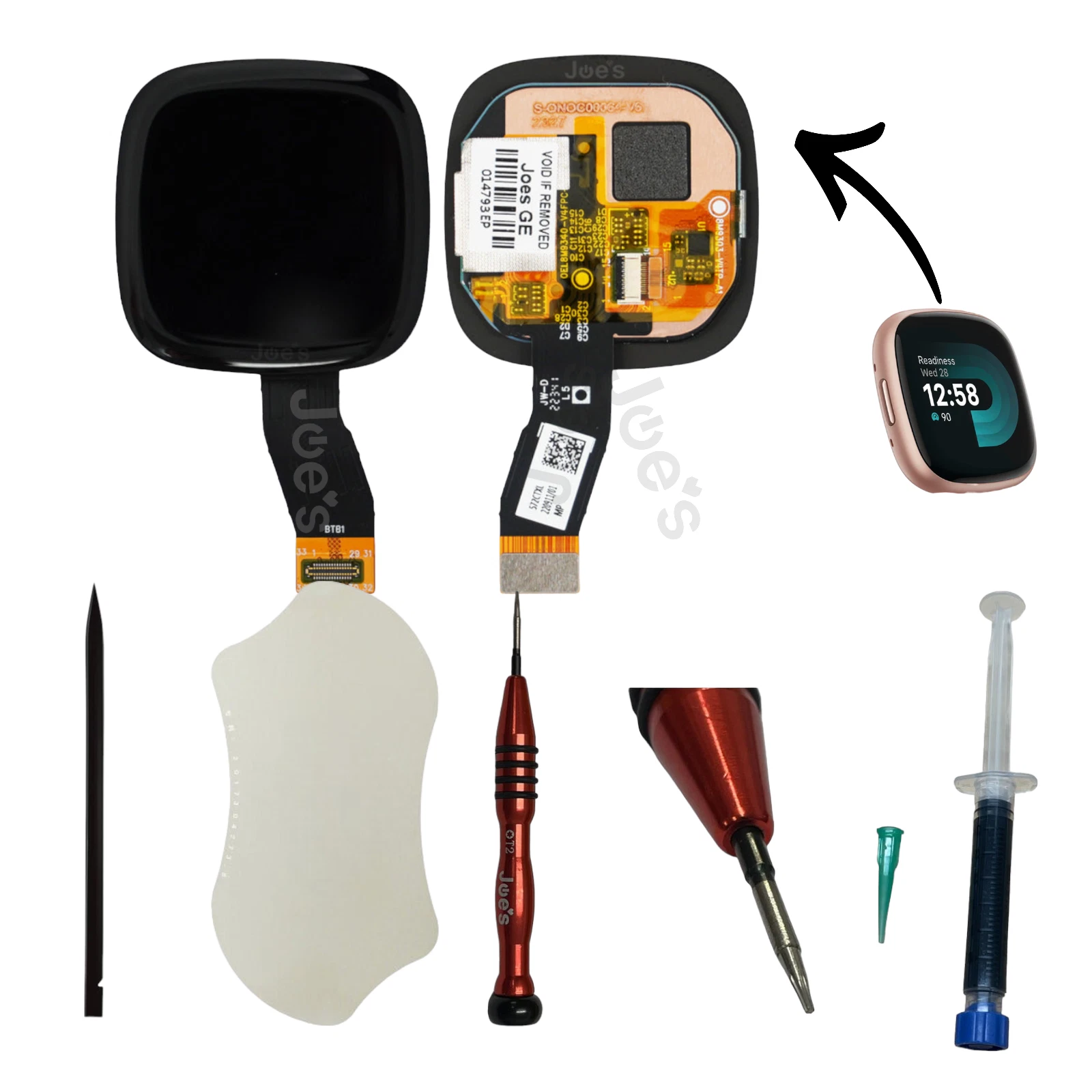 Original Fitbit Versa 4 FB523 Touch Screen Replacement Repair Kit Glue Pry Parts