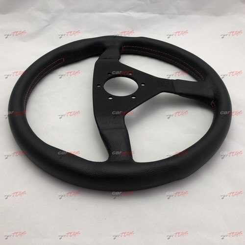 MOMO MONTECARLO RED Leather steering wheel Red Stitch 350MM 100% GENUINE MOMO - Picture 7 of 12