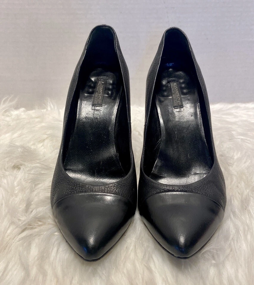 Tacones altos All Saints de cuero negro talla 39 Foto 3 de 4