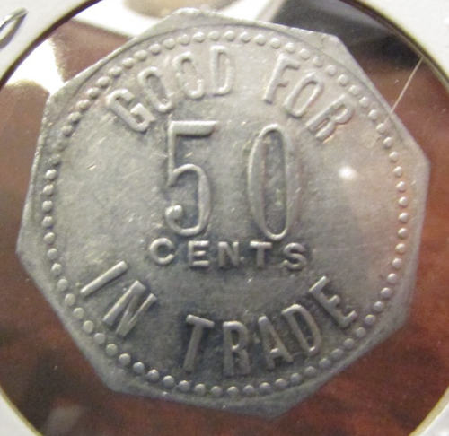 Ficha comercial vintage Miller Recreation Parlor Miller, NE 50c - Nebraska Nebr. - Imagen 2 de 2