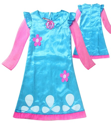Trolls Poppy Dress Girl Carnival Mask Cosplay Girl Dress Wig TROLC03 - Picture 3 of 6