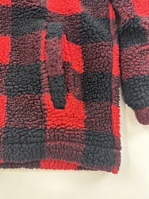 Wallflower Jacket Womens Small Red Black Buffalo Plaid Full Zip Up