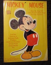 Vintage Walt Disney MICKEY MOUSE kkVinyl Sticker 9x12 Sealed Display Only