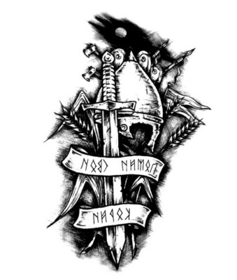 2 x Helden Grab Runen | Temporäres Tattoo  THG 8 x 5,2 cm