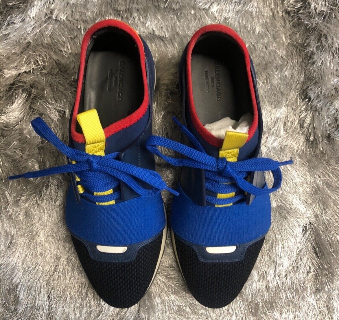 Balenciaga Multicolor Leather and Mesh Race Runner Sneakers | Size US 7 | IT 37 image 2
