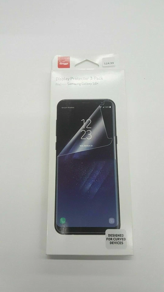 Paquete de 3 protectores de pantalla antiarañazos Verizon para Samsung Galaxy S8+ Foto 2 de 3