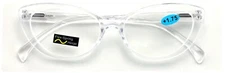 Cateye Transparent Clear Reading Glasses - Sexy Female Readers - Spring Hinge