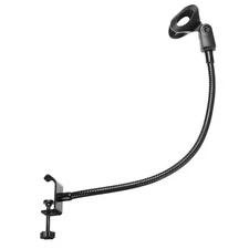 18.5" Gooseneck Desk Mic Stand with Clip ,3/8" to 5/8" Mic Holder, Black
