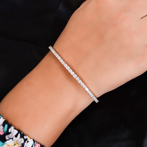 18K Gelbgold 2.52ct Rundschliff Diamant Tennis Armreif Armband Hochzeit Schmuck - 第 4/13 張圖片