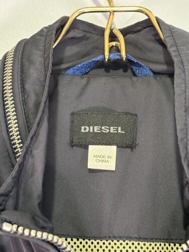Diesel Outerwear Jacket Blue Lightweight Bomber Style Polyester Size Medium - Picture 4 of 11