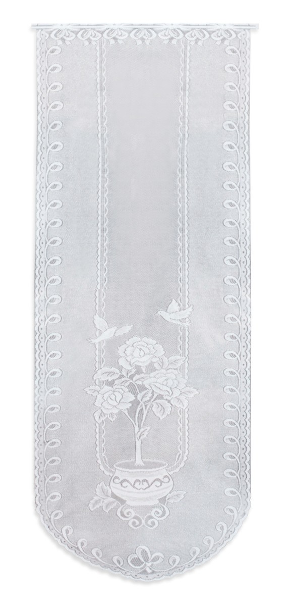 Mona Türvorhang Weiß 60x180cm - Jacquard Gardine Für Glastüren