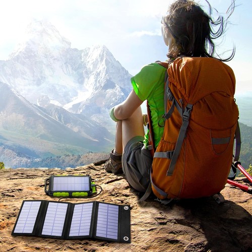 20W Faltbar Solarpanel Solarmodul PowerBank Handy USB Ladegerät Camping Wandern - Bild 3 von 15