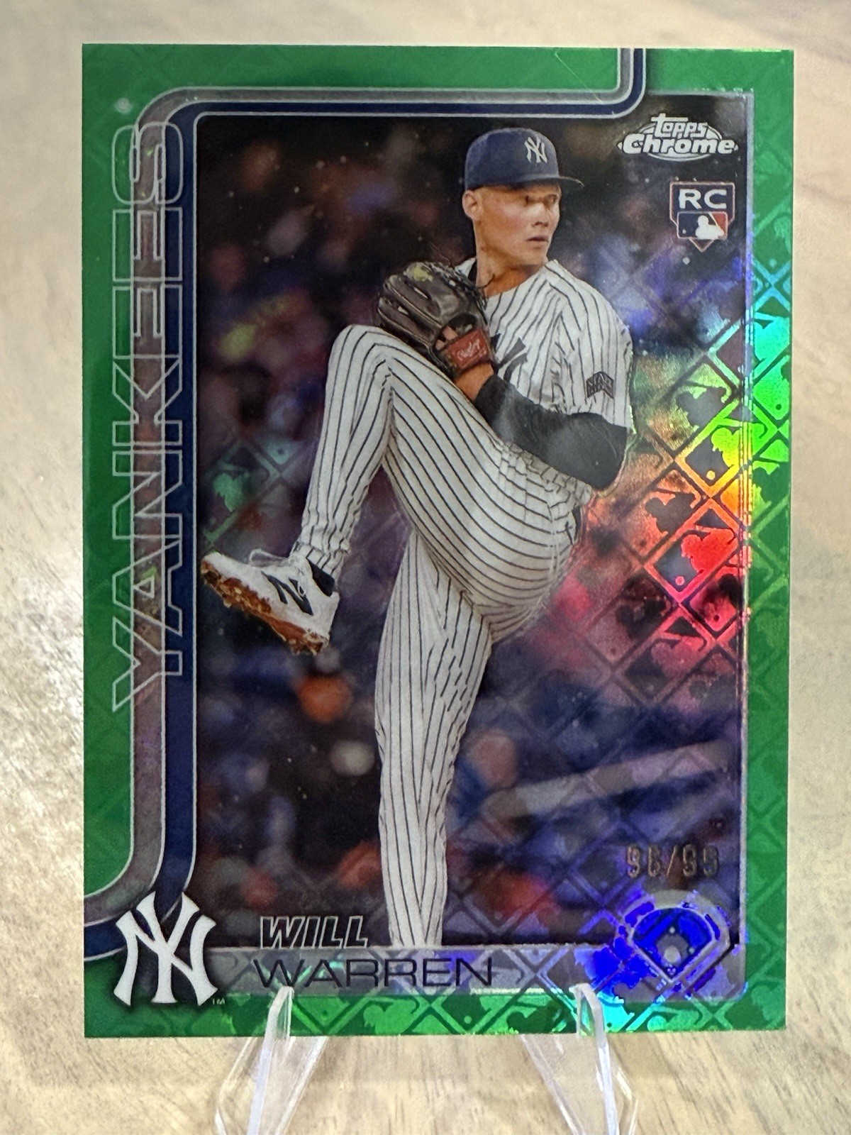 2025 Topps Chrome Logofractor Edition Will Warren #81 Green Refractor /99