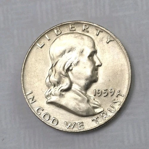 1959 Ben Franklin Half Dollar MS Condition. (FBL). 90% Silver.