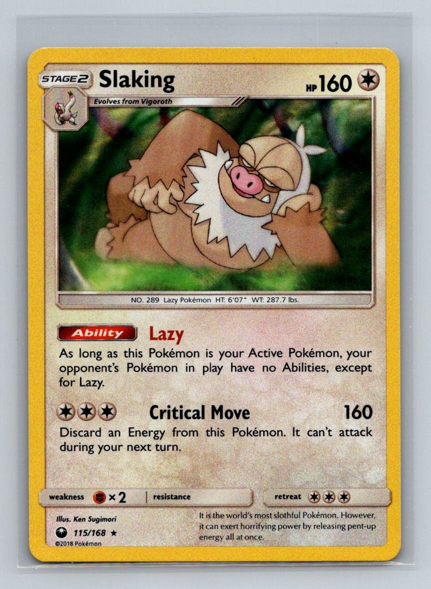 Pokemon Slaking Holo Rare SM - Celestial Storm 115/168 NM Card