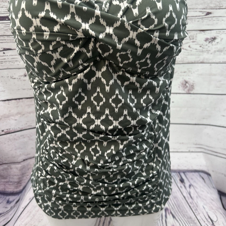 Moontide BNWT Piha Twist Tankini Sonar Oliva Reino Unido 10 Traje de Baño Vacaciones Verano Foto 3 de 4