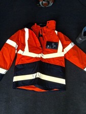 Parka homme haute visibilité orange/noir XL à capuche bandes réfléchissantes