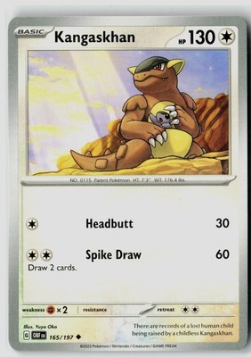KANGASKHAN 165/197 OBSIDIAN FLAMES POKEMON UNCOMMON NEAR MINT NM