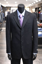 Men's Jacket ,4 Button ,No Vent 100 Wool Black ,Size 48L Made In Italy Art.0572