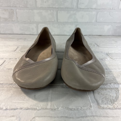 Zapatos planos de ballet VIONIC para mujer 9 anchos villancicos beige mantecoso cuero suave cómodos - Imagen 6 de 13