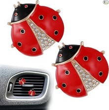 Car Accessories for Women, 2pcs Red Rhinestone Car Air Freshener Vent Clip, Cute