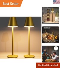 2-Pack Cordless Table Lamps - 5000mAh Rechargeable Battery Operated Desk Lamp...